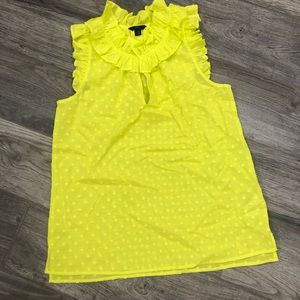 J Crew ruffle sleeveless polka dot top size XS